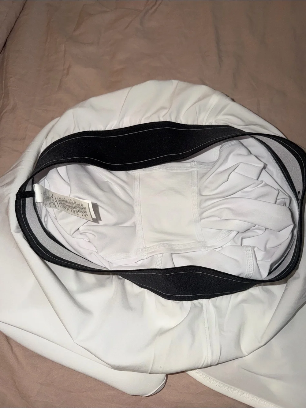 ALO Yoga White Mini Skirt with Black Waistband